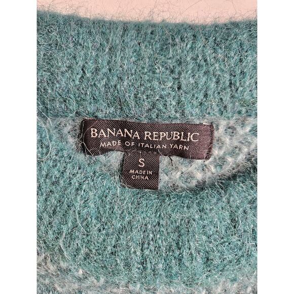 Banana Republic Andi Oversized Sweater Italian Alpaca Nylon Green WOMENS S - Picture 4 of 7